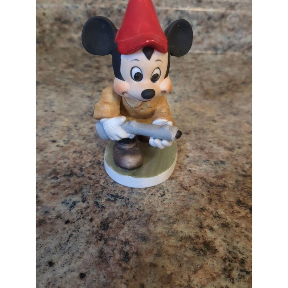Disney Frontier Mickey Mouse Hunting Vintage Porcelain Ceramic 4" Figure